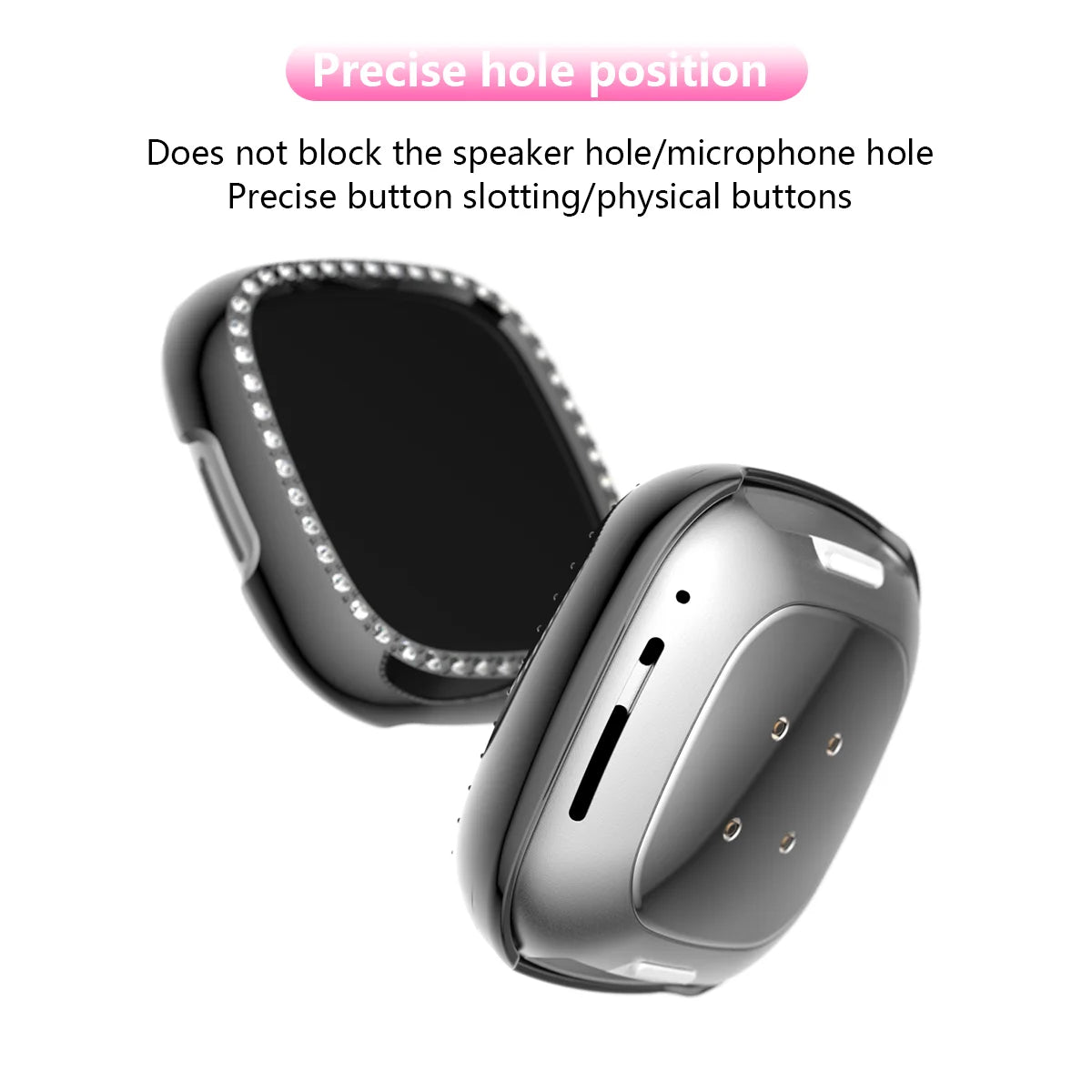 Diamond Case Cover For Fitbit Versa 3 band Crystal protective bumper Shell for fitbit sense/ Versa3 watch Shockproof protector