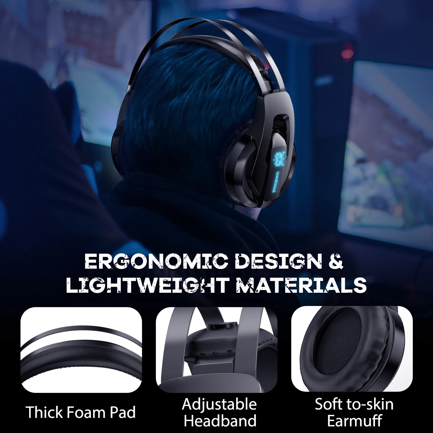 K16 Gaming Headsets Gamer Headphones Wired Earphones USB Microphone with Computer Mac OnePS4 RGB Light PC Gamer Laptop