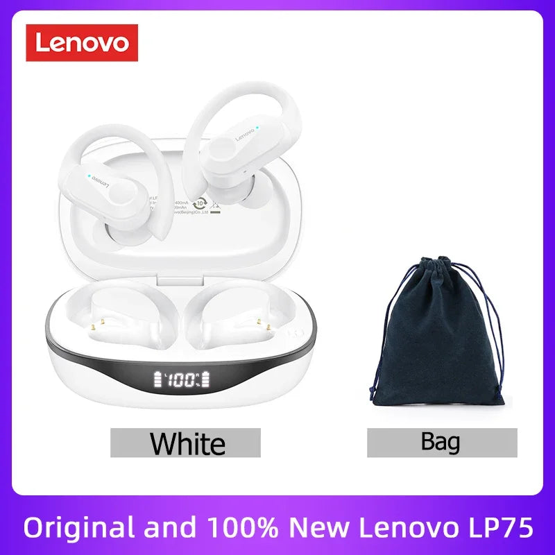 Lenovo LP75 TWS Bluetooth V5.3 Headphones Wireless LED Digital Display Earphones Noise Reduction Waterproof Headset New