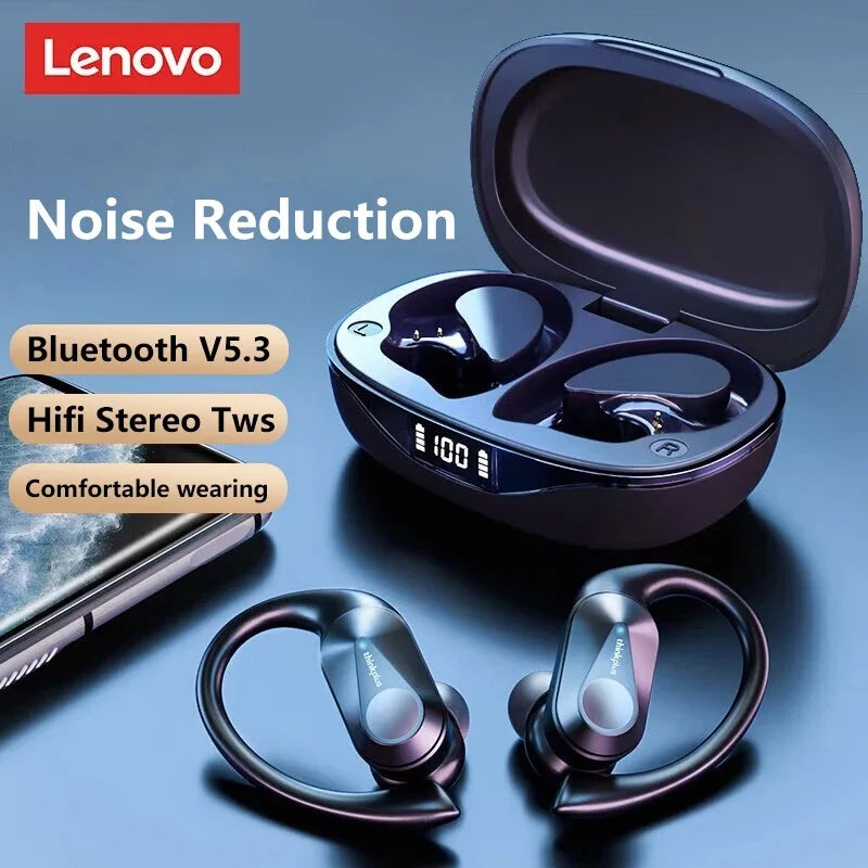 Lenovo LP75 TWS Bluetooth V5.3 Headphones Wireless LED Digital Display Earphones Noise Reduction Waterproof Headset New